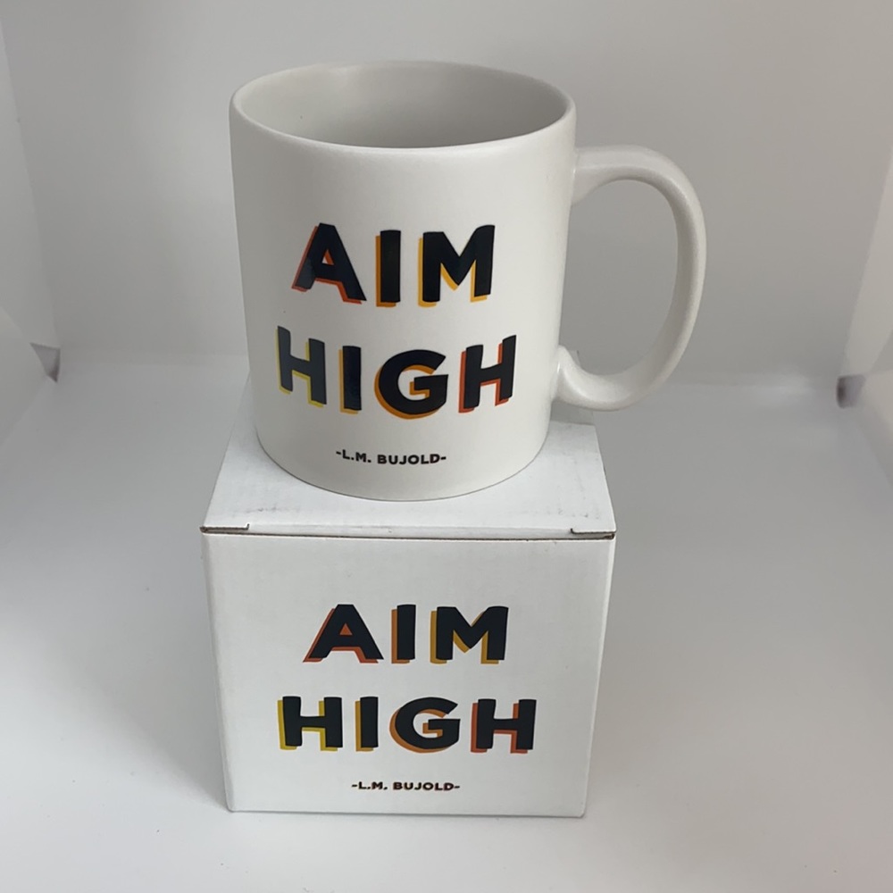 NEW “AIM HIGH” LM Bujold Quotable Coffee Mug